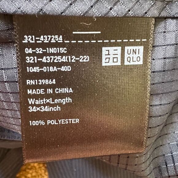 Uniqlo Mens Blue Pinstripe Flat Front Straight Leg Dress Pants Size 34x34‎ - Picture 3 of 10